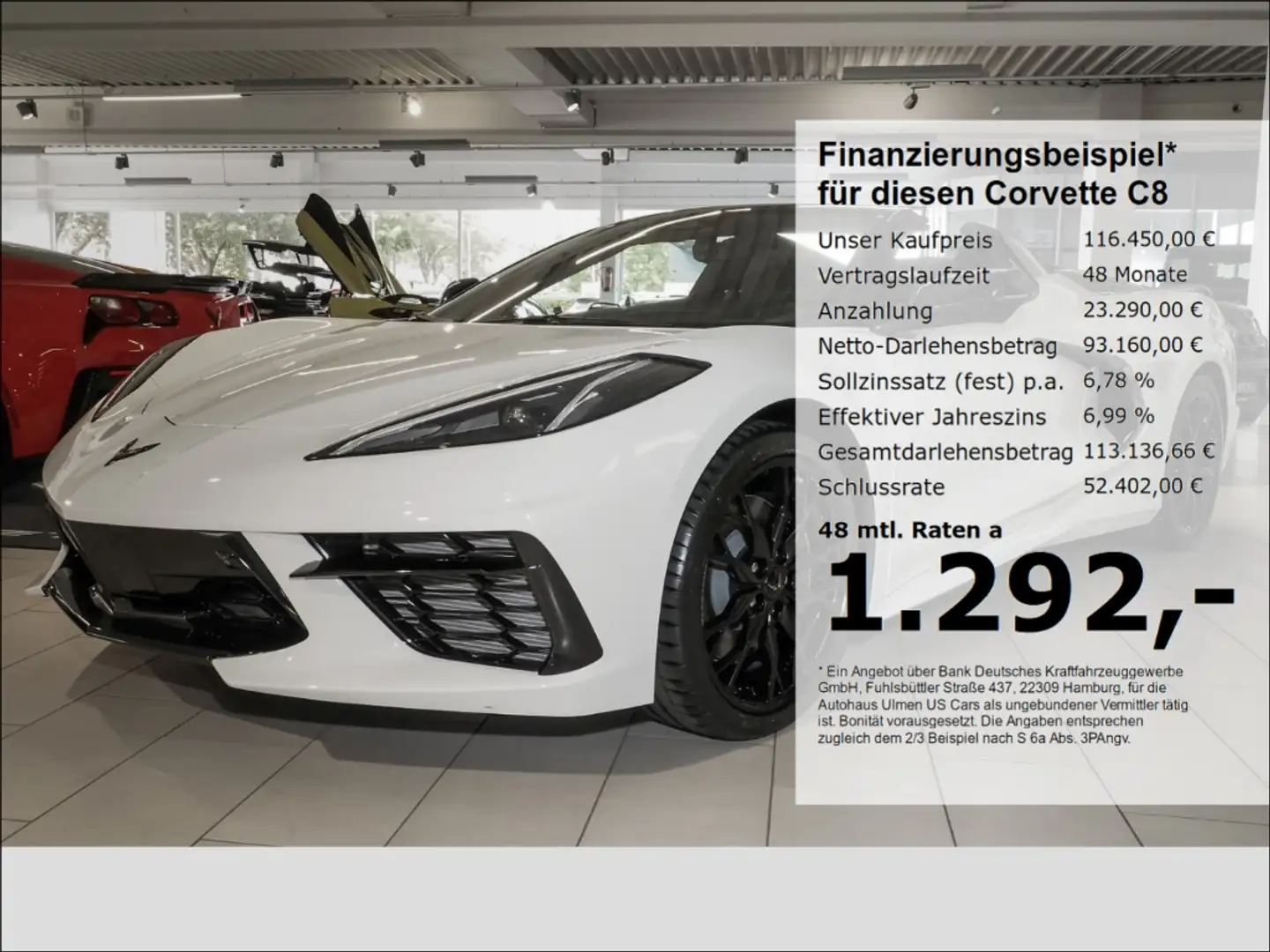 Corvette C8 Stingray Cabriolet 3LT Frontlift Vollausstattung Blanc - 1