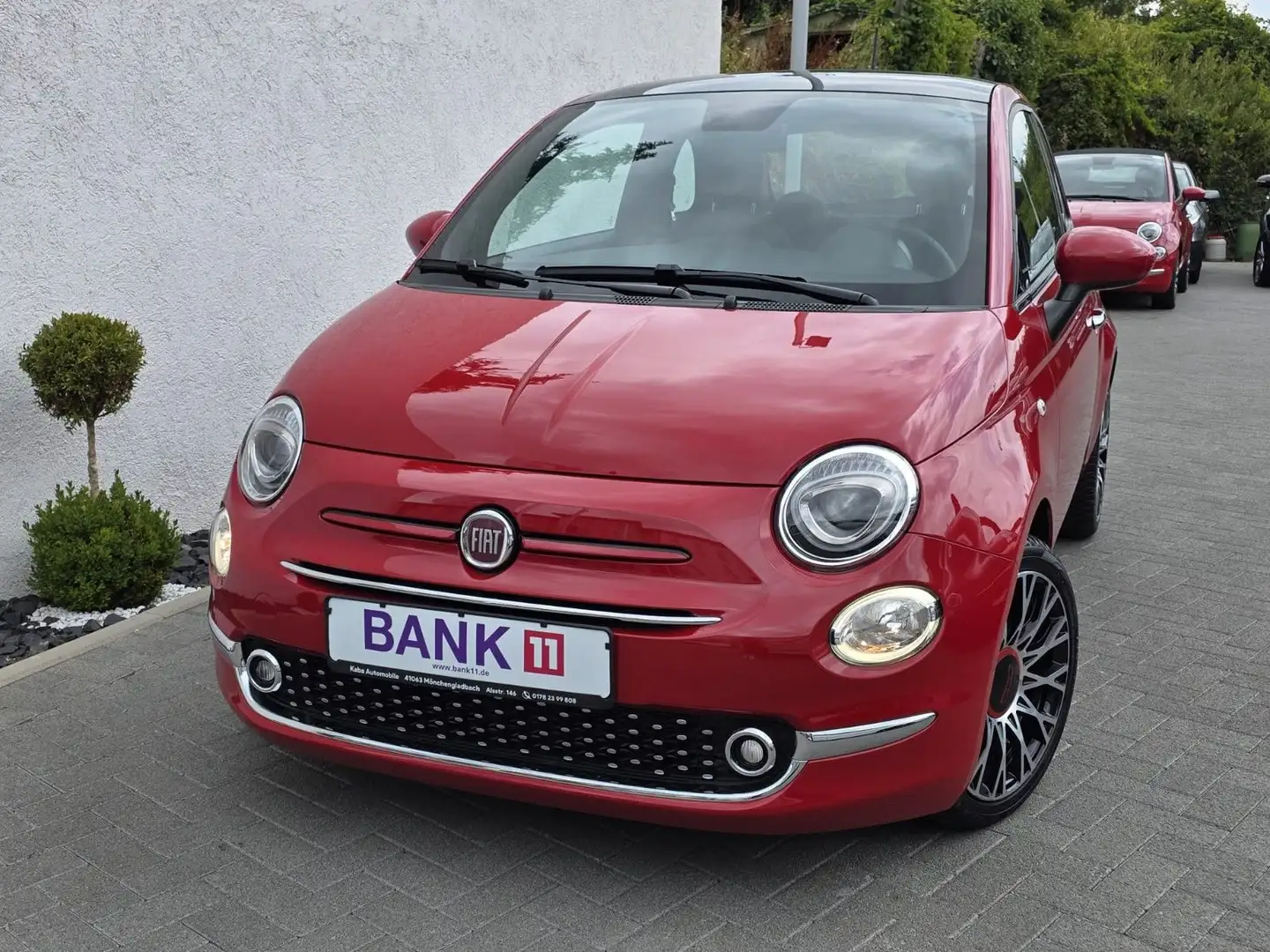 Fiat 500 Red -Panorama/Garantie/WenigKm/1.Hand- Rot - 1