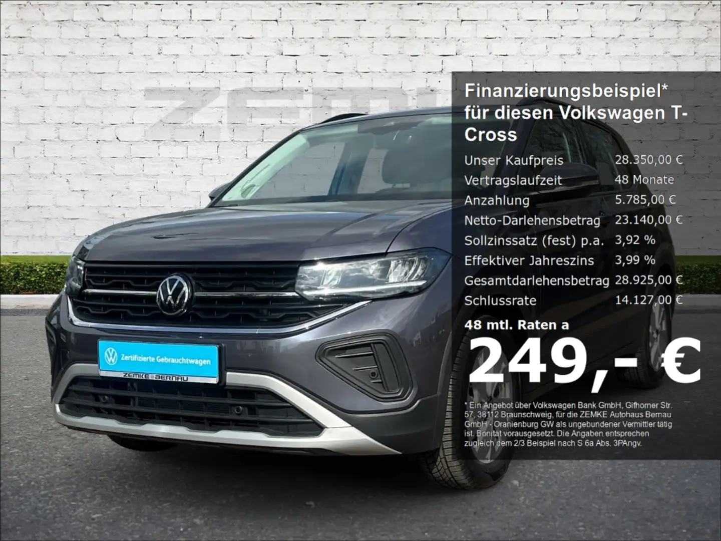 Volkswagen T-Cross 1.0 TSI DSG Life Digitales Cockpit LED ACC Apple C Gris - 1
