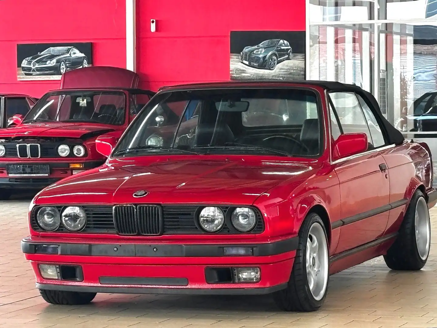 BMW 325 i E30 CABRiO *LEDER*SPORTSiTZE*16"BORBET* Rojo - 1