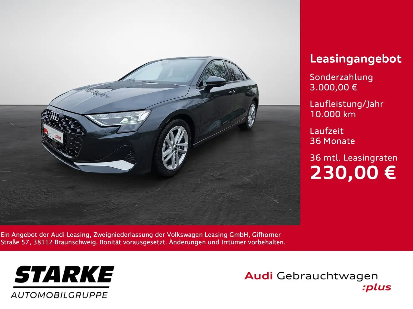 Audi A3 Limousine 30 TFSI S tronic advanced NaviPlus LE... Grau - 1