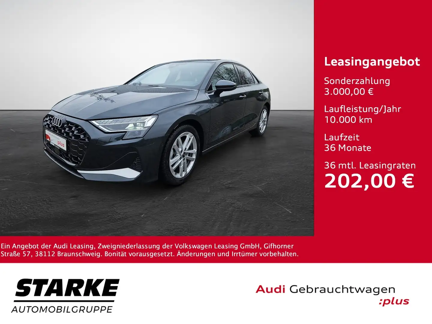 Audi A3 Limousine 30 TFSI S tronic advanced NaviPlus LE... Grau - 1