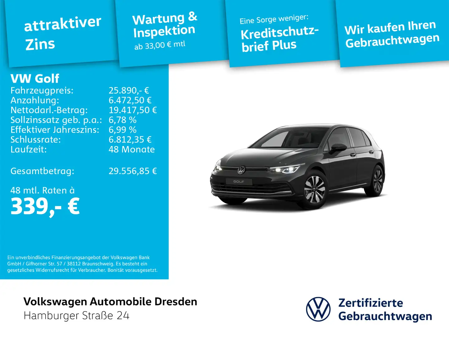 Volkswagen Golf VIII MOVE 1.0 eTSI Grau - 1