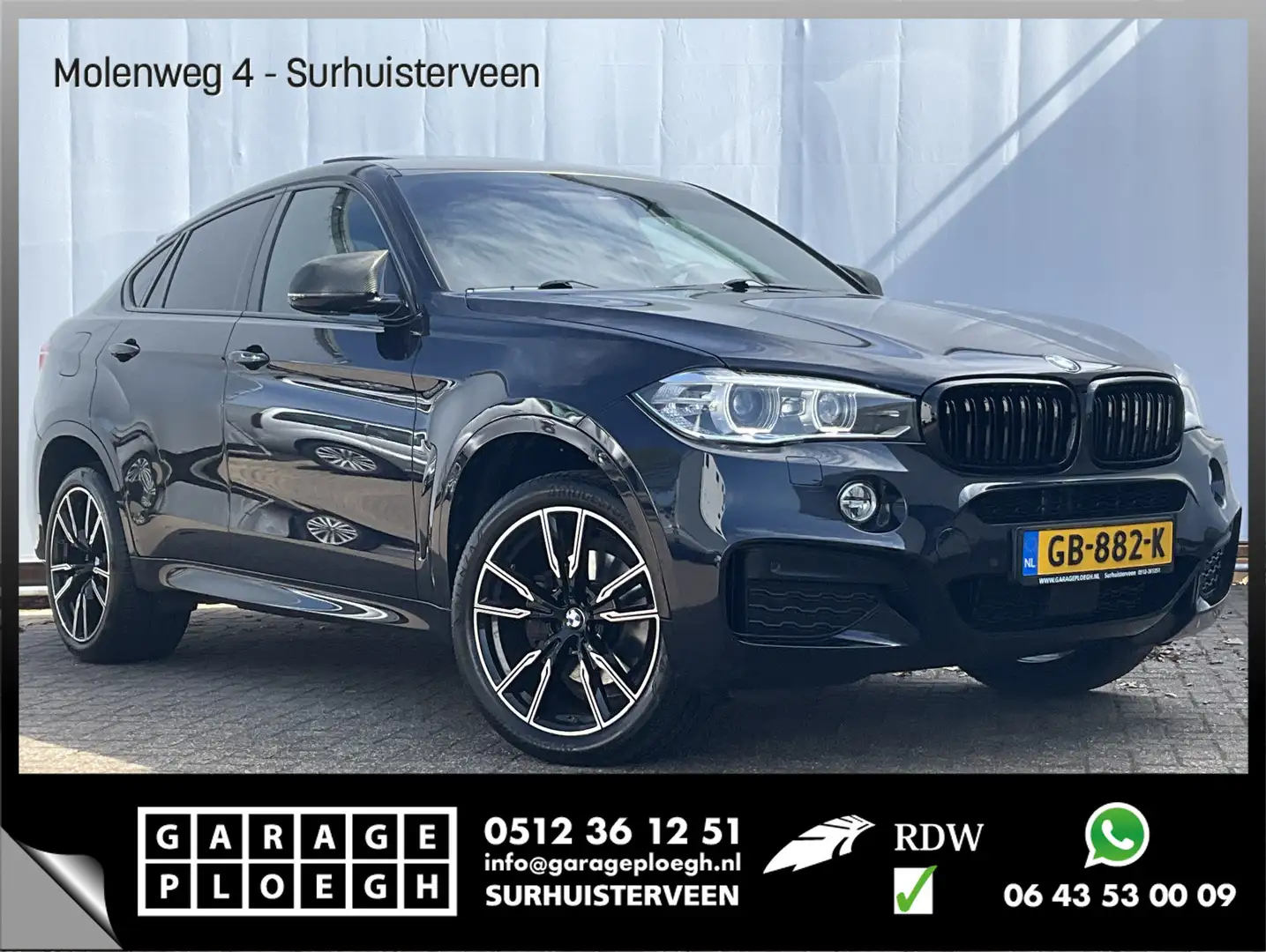 BMW X6 xDrive30d High Executive M-Sport Pano Trekhaak HUD Zwart - 1