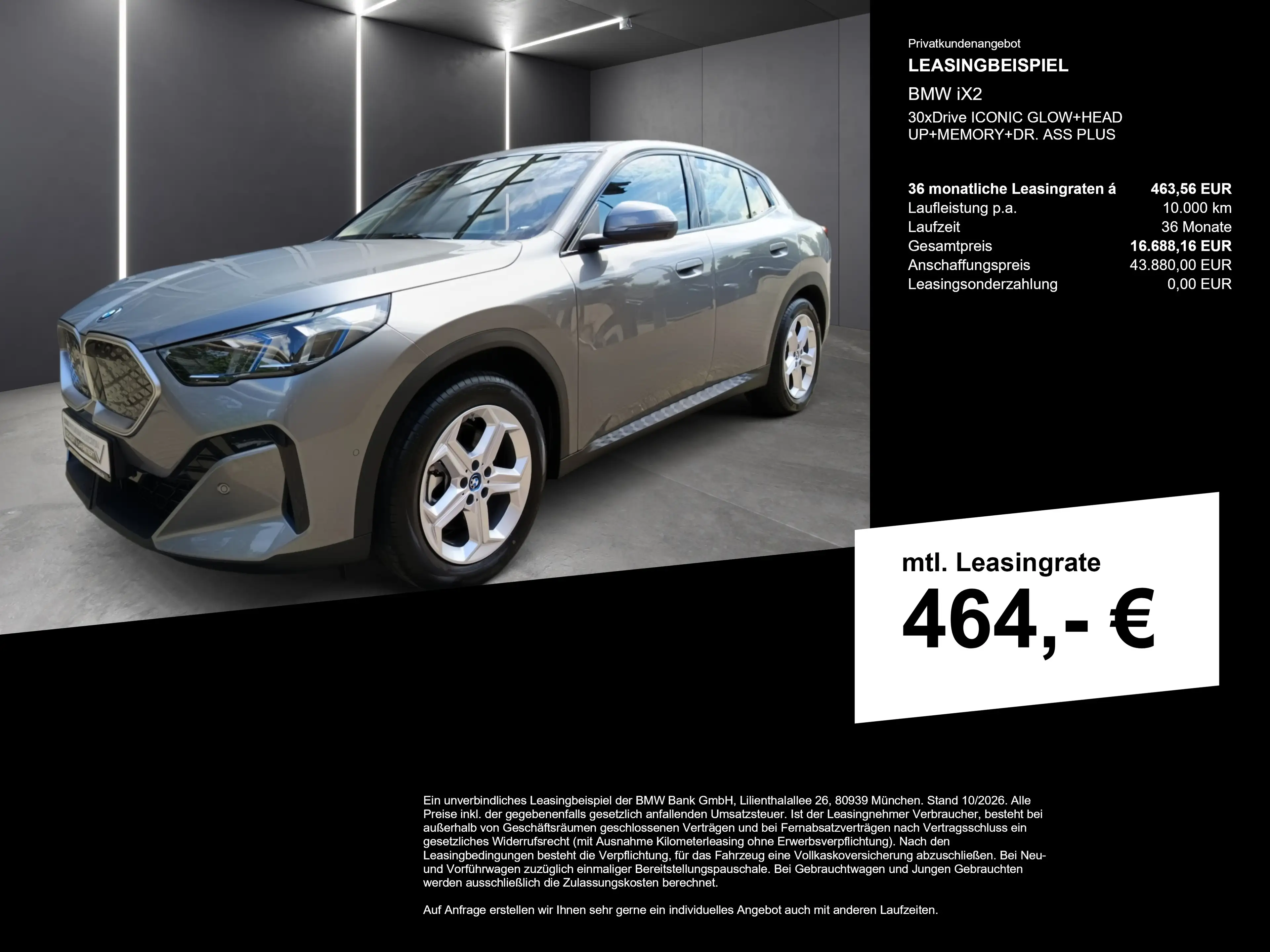 BMW iX2 30xDrive ICONIC GLOW+HEAD UP+MEMORY+DR. ASS PLUS — photo 3