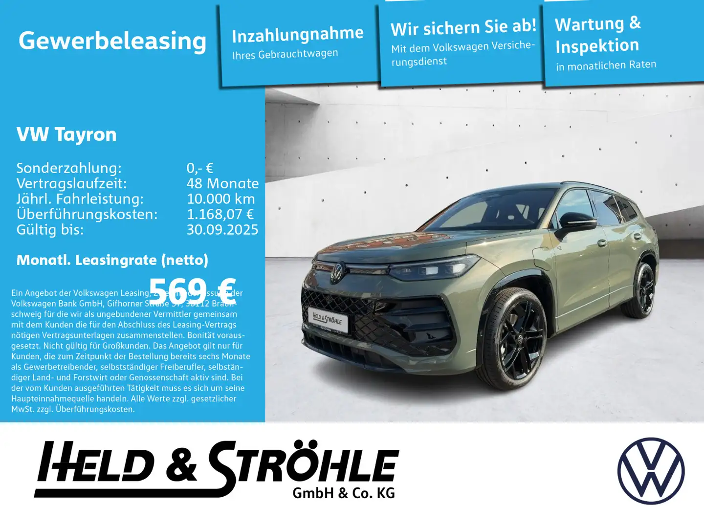 Volkswagen Tayron R-Line 1,5l AHK WKR BLK IQ-Drive IQ-Light Groen - 1