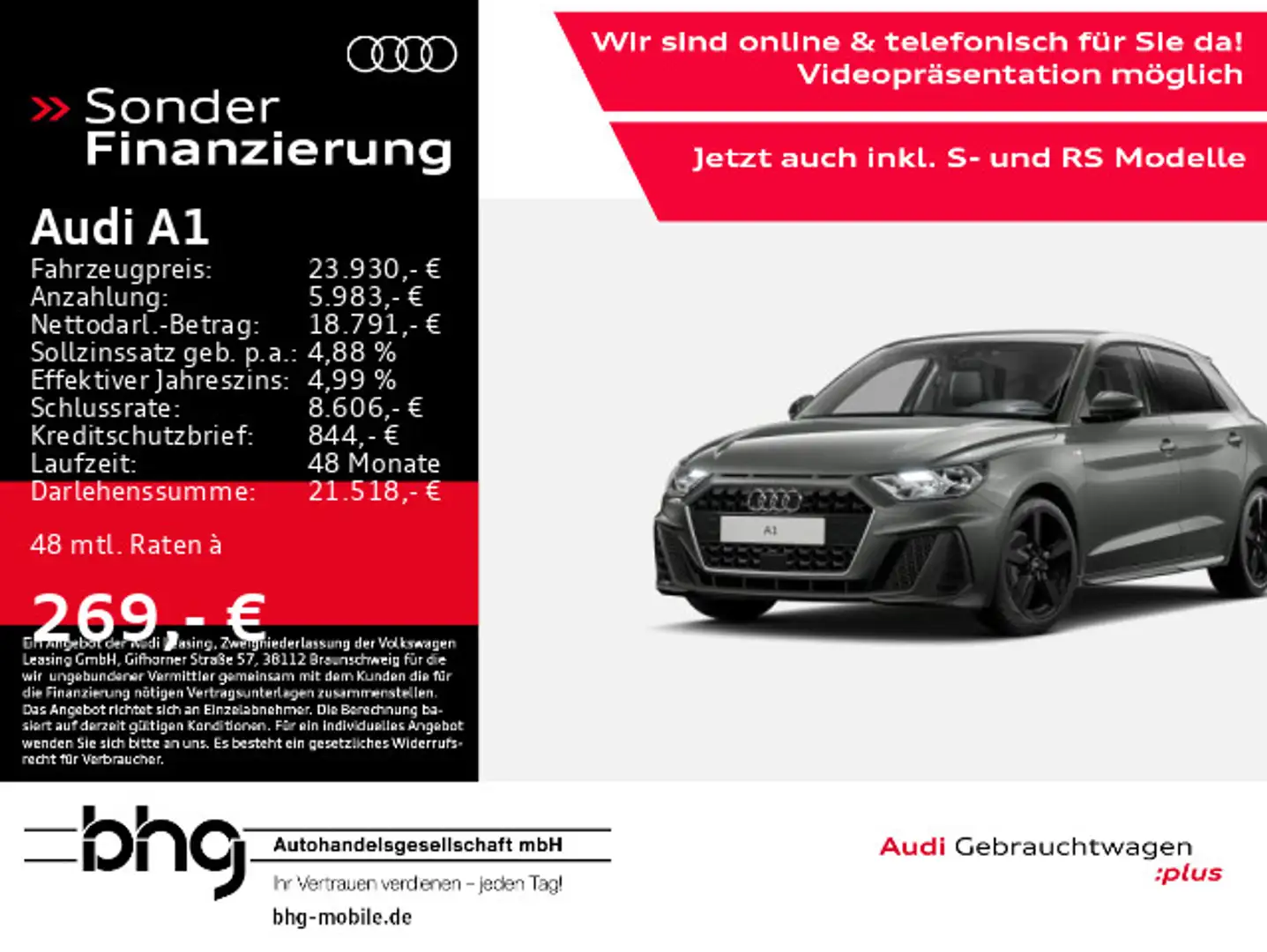 Audi A1 25 TFSI Sportback S tronic S line Grau - 1