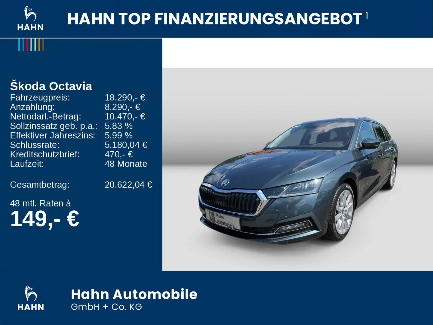 Skoda Octavia Combi 2.0TDI DSG First Edition AHK Navi Grijs - 2