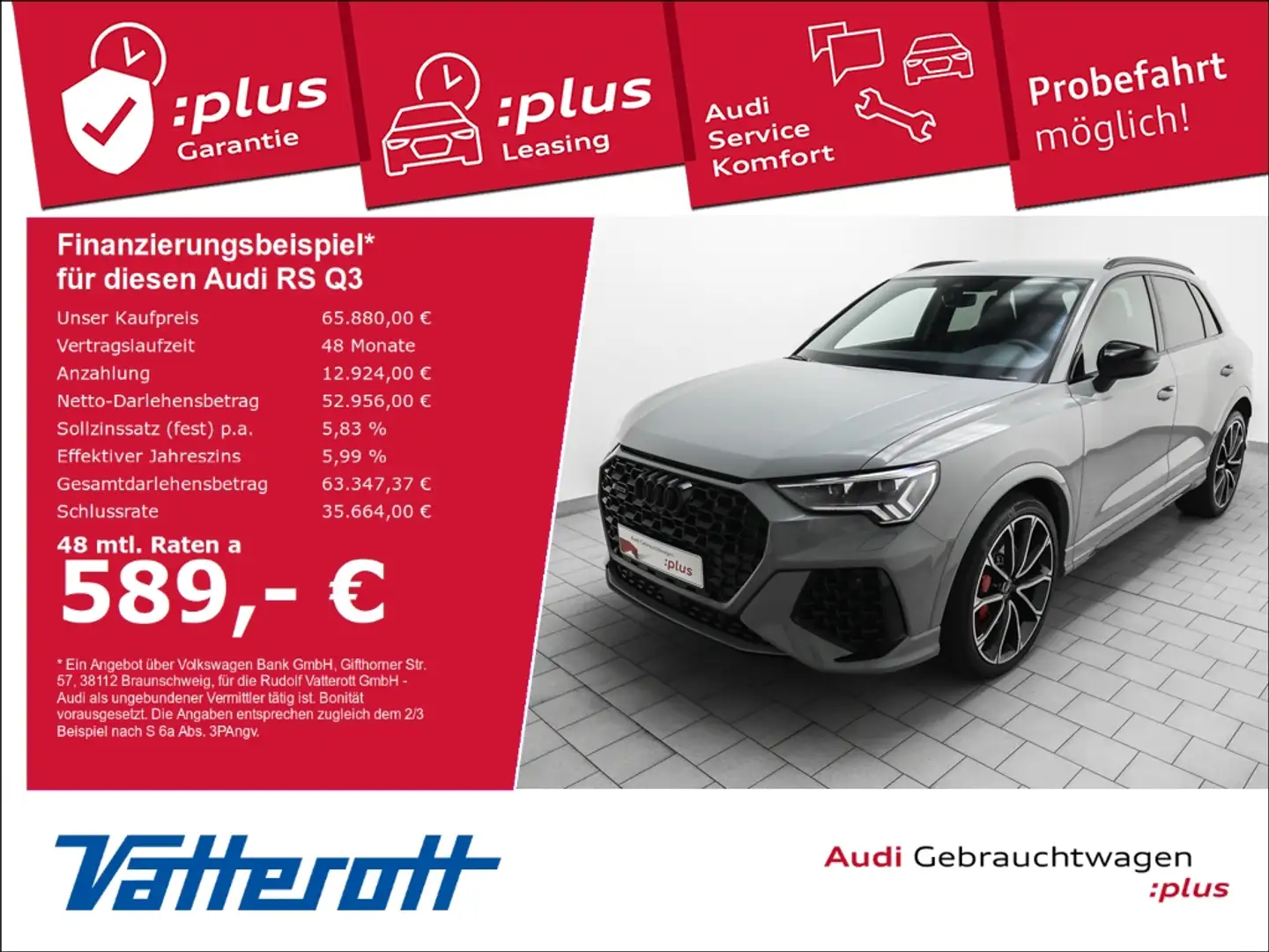 Audi RS Q3 Matrix AHK SONOS Navi Leder 280kmh Grau - 1