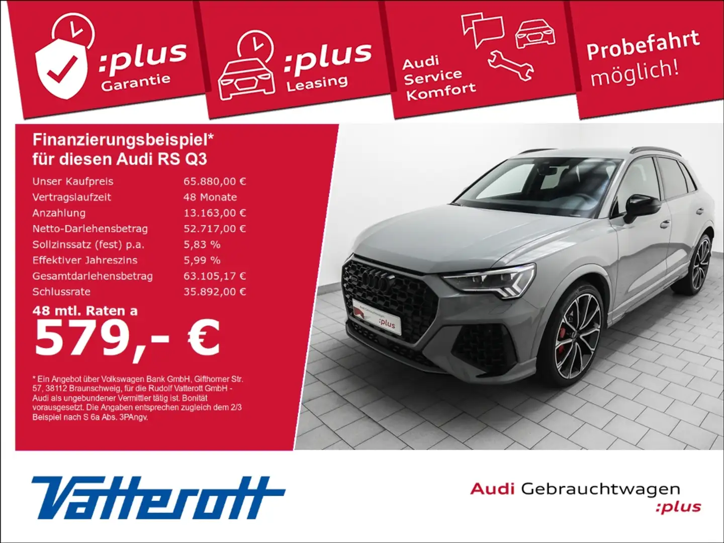 Audi RS Q3 Matrix AHK SONOS Navi Leder 280kmh Grau - 1
