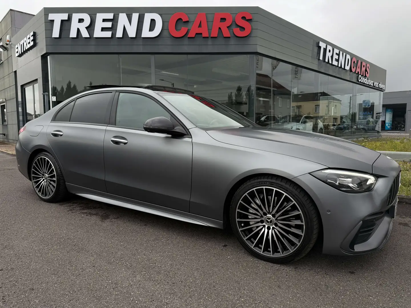 Mercedes-Benz C 200 d AUTO PACK AMG/NIGHT TOIT PANO CUIR LED CAM360 GA Gris - 2