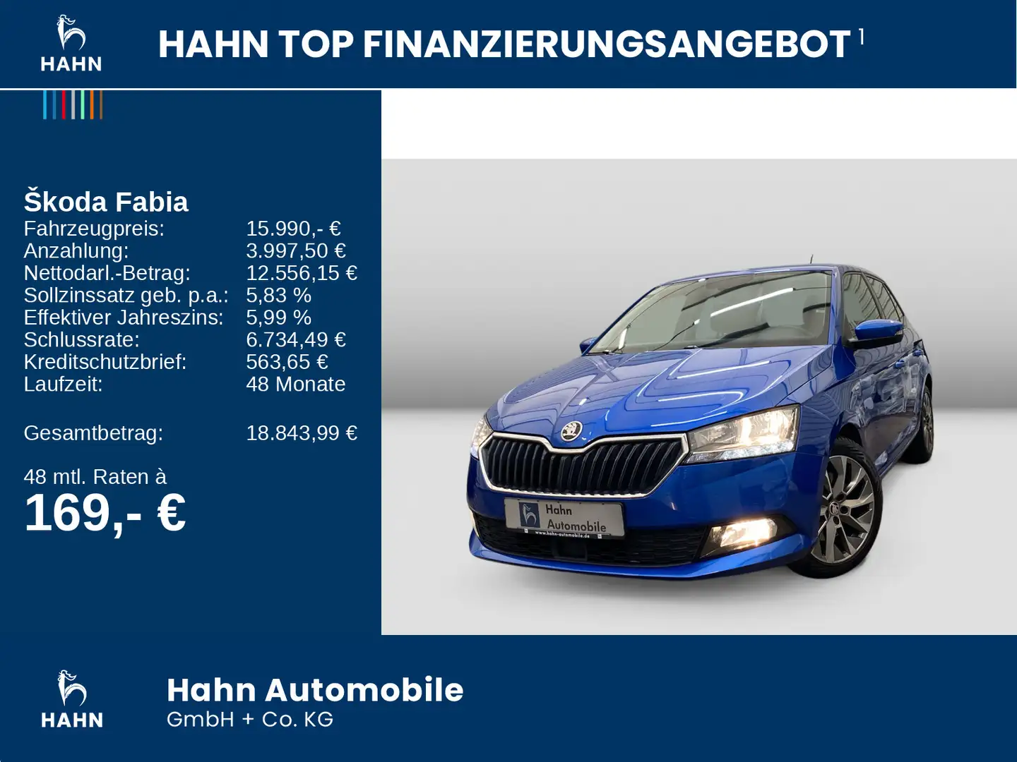 Skoda Fabia 1.0 TSI DSG Clever Kamera ACC PDC Klima Blau - 2