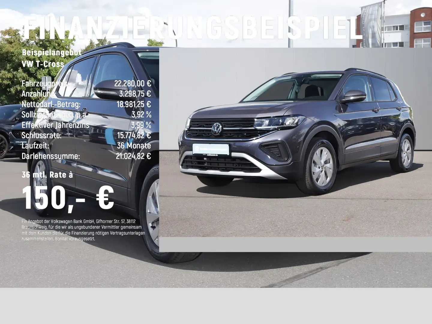 Volkswagen T-Cross Life 1.0 TSI NAVI+LED+SHZ+PDC+GRA Grau - 2