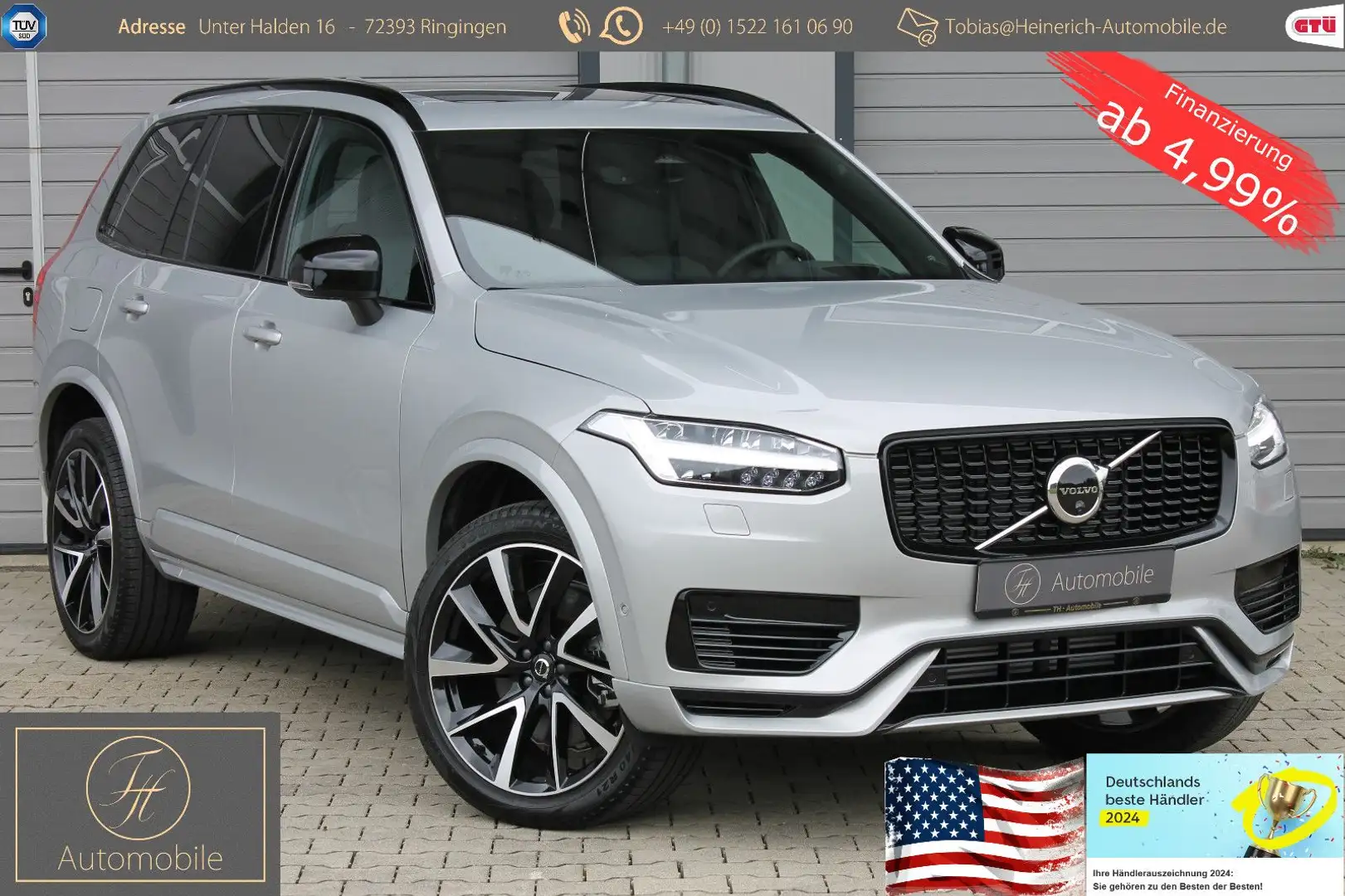 Volvo XC90 T8 AWD Recharge Ultimate Dark*Pano*1.Hand* Silber - 1