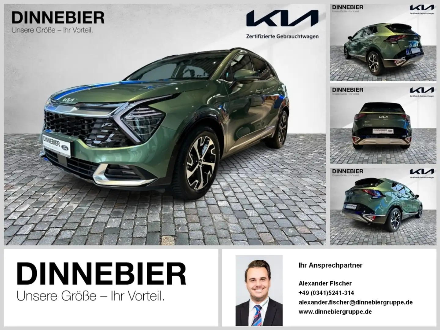 Kia Sportage Spirit 1.6T LED+360°+Glasdach+Navi Зелений - 1