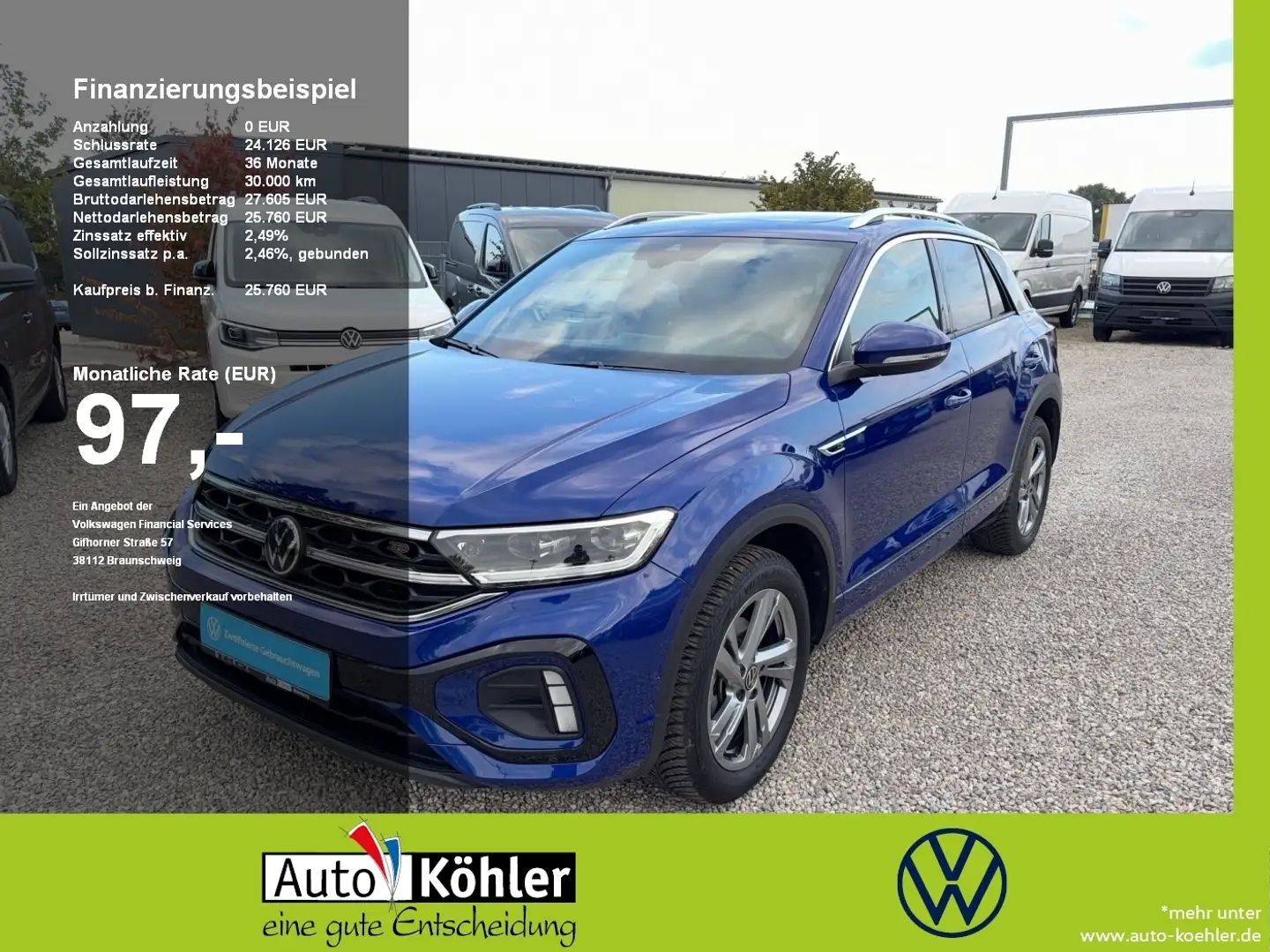 Volkswagen T-Roc R-Line TSi Matrix+Pano+Standheizung Blau - 1