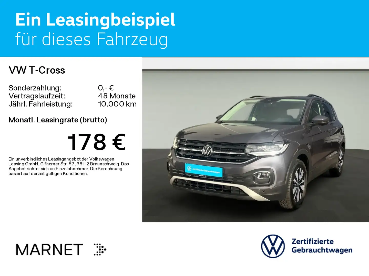 Volkswagen T-Cross 1.0 TSI MOVE*LED*Navi*Digital* Gris - 2