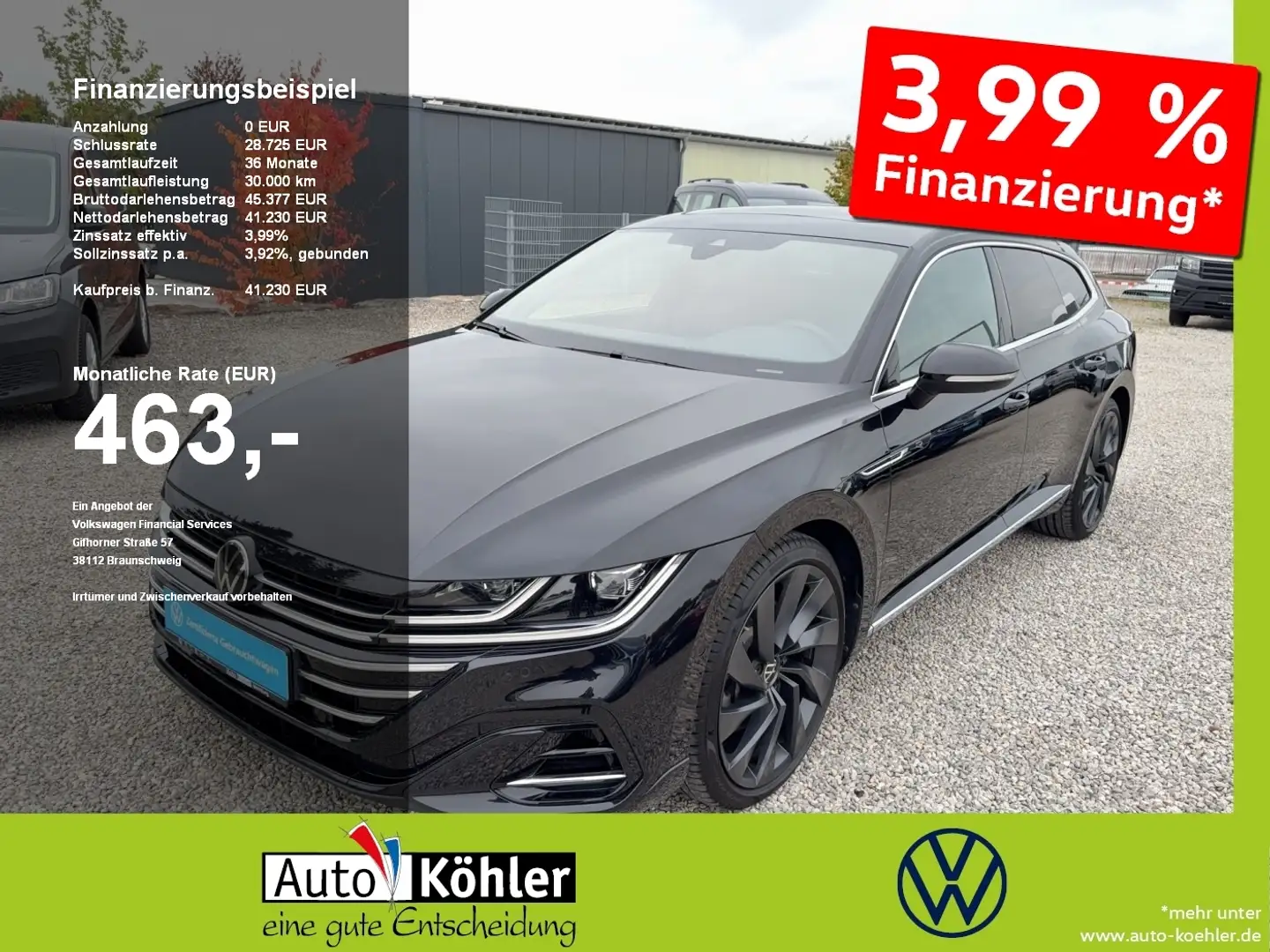Volkswagen Arteon SB R-Line TSi DSG 4M Black+CarPlay+ACC Schwarz - 1