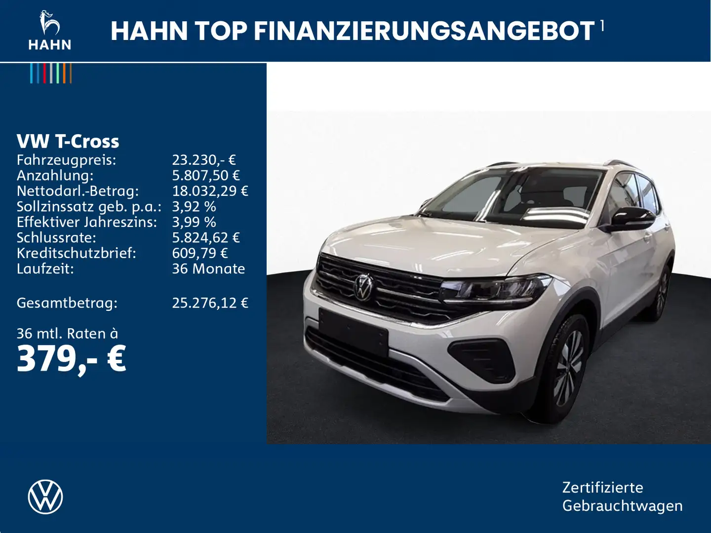 Volkswagen T-Cross 1.0TSI Goal ACC App-C AHK LED PDC SHZ Grau - 2
