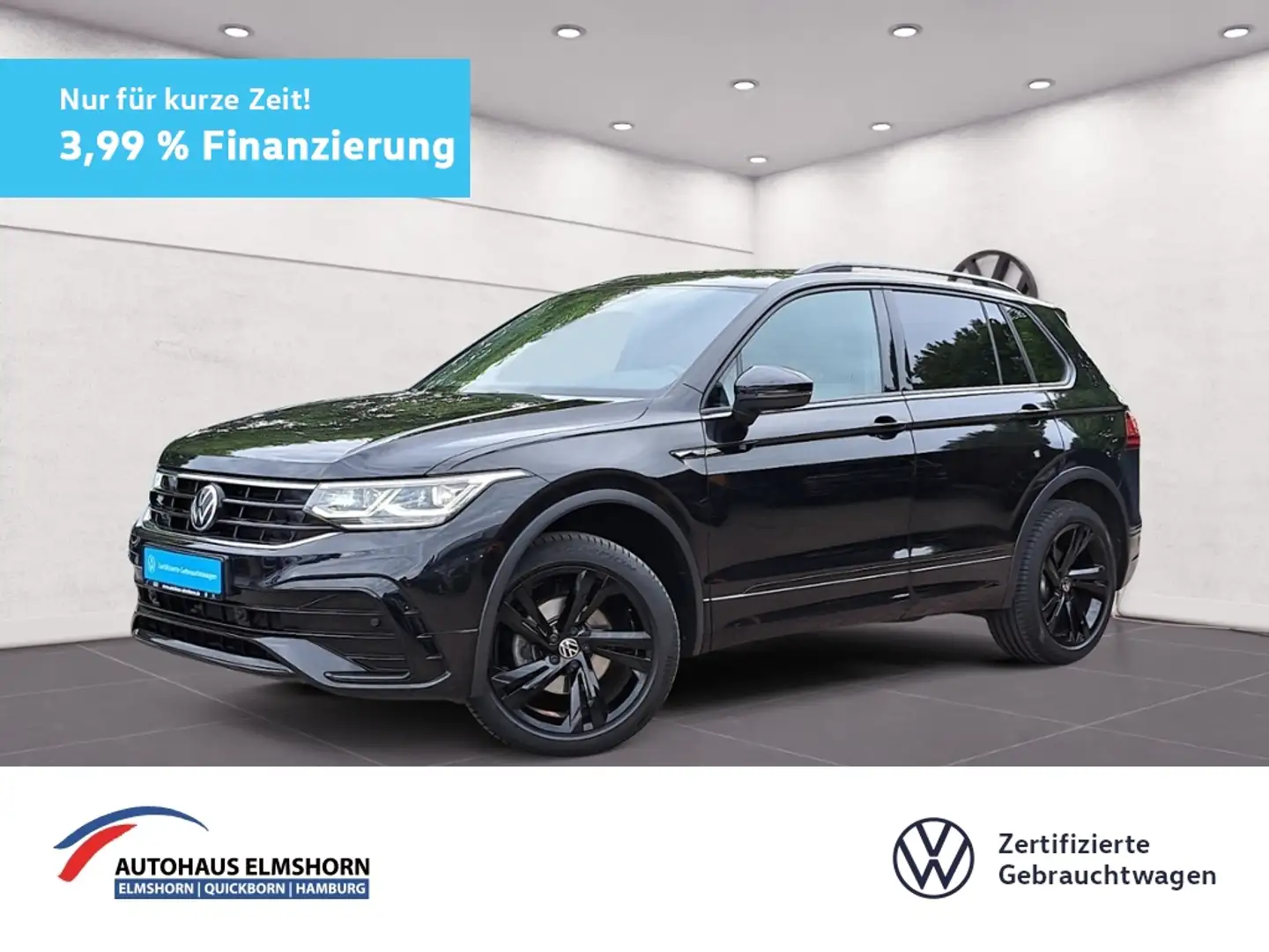 Volkswagen Tiguan R-Line 2.0 TDI 4Motion DSG AHK NAV MATRIX KAM HAR Zwart - 1