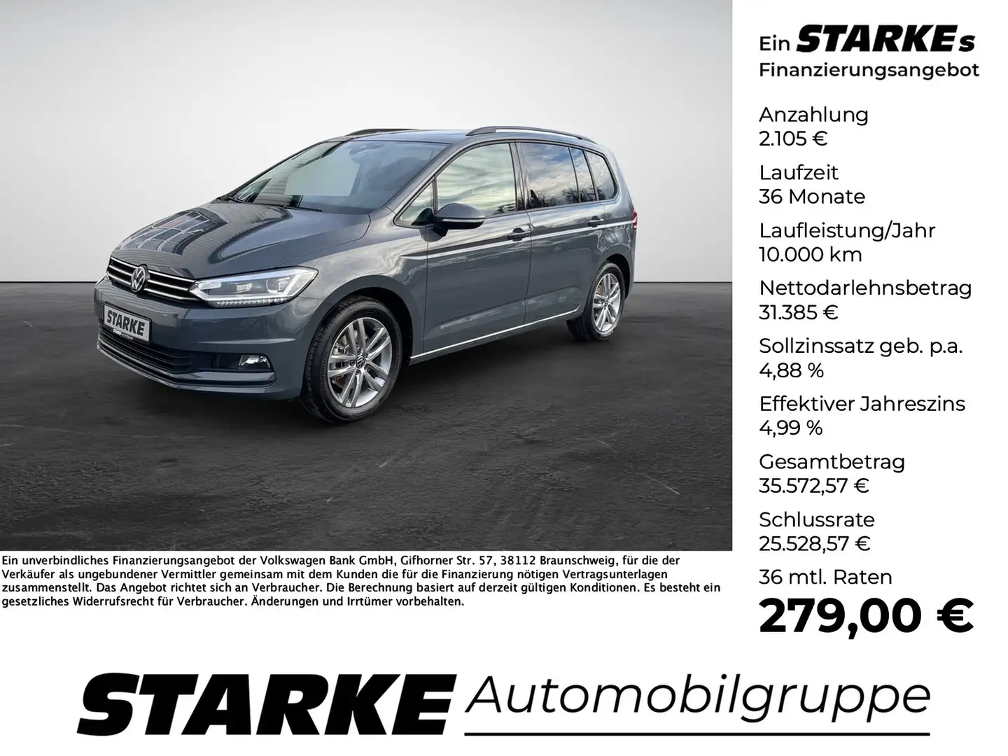 Volkswagen Touran 1.5 TSI DSG Comfortline 7-Sitzer Grau - 1