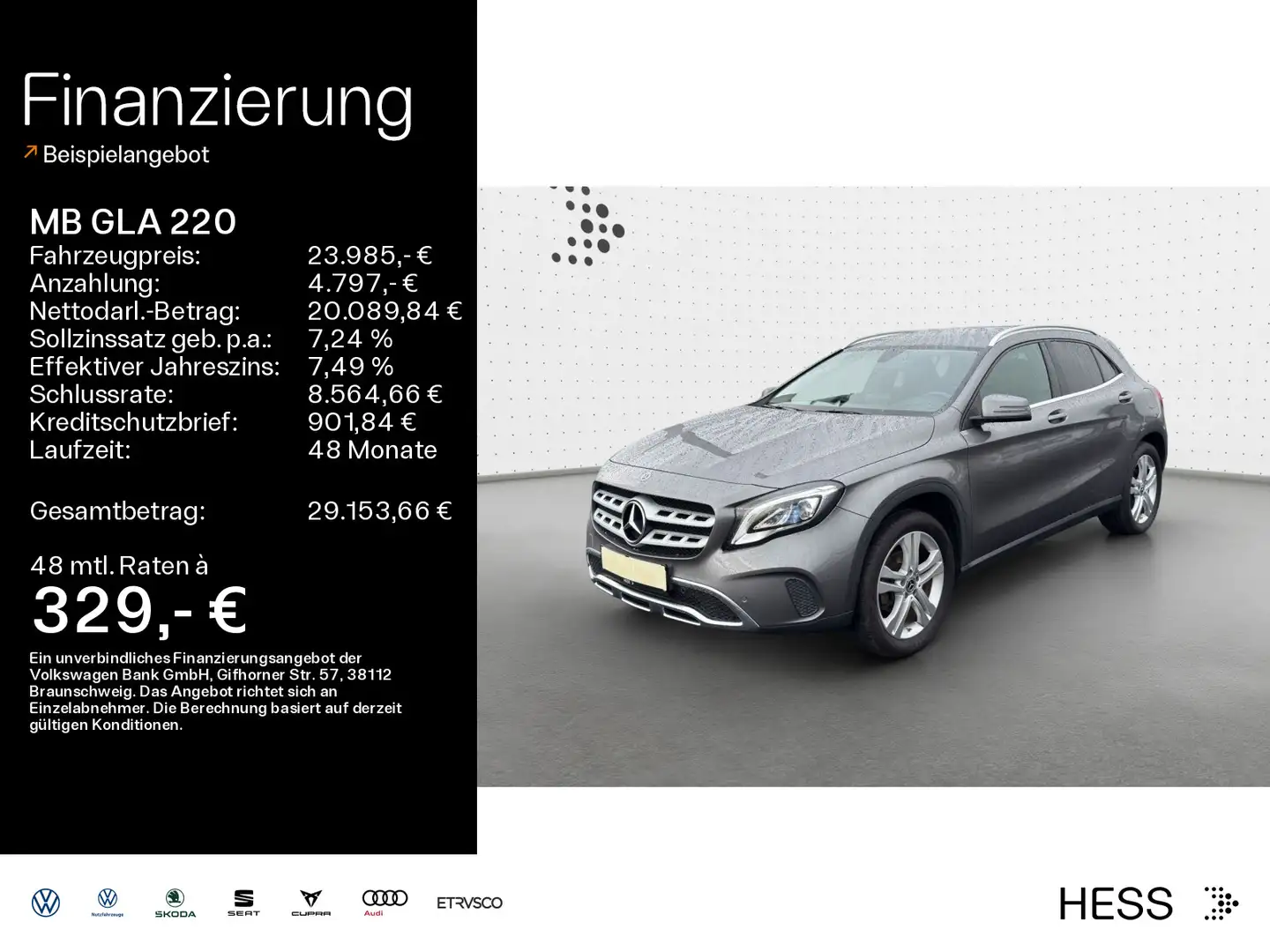 Mercedes-Benz GLA 220 Benz*Kamera*PDC*Alu*Klima*Navi*Sitzhzg. Gris - 1