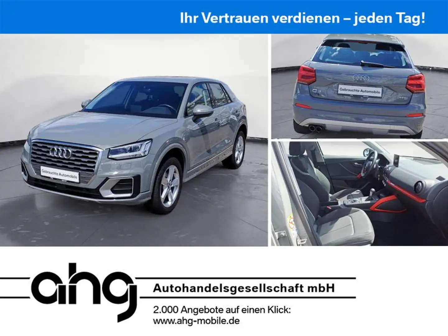 Audi Q2 1.4 TFSI COD sport AHK LED APS ACC Klimaautom Grau - 1