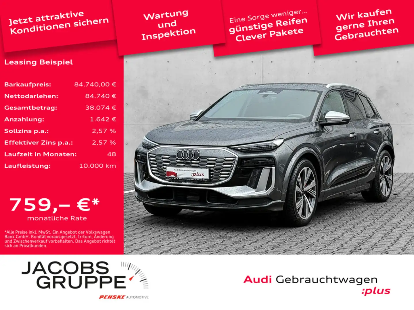 Audi SQ6 e-tron S-Sitze/Matrix/ACC/B&O3D quattro Grau - 1