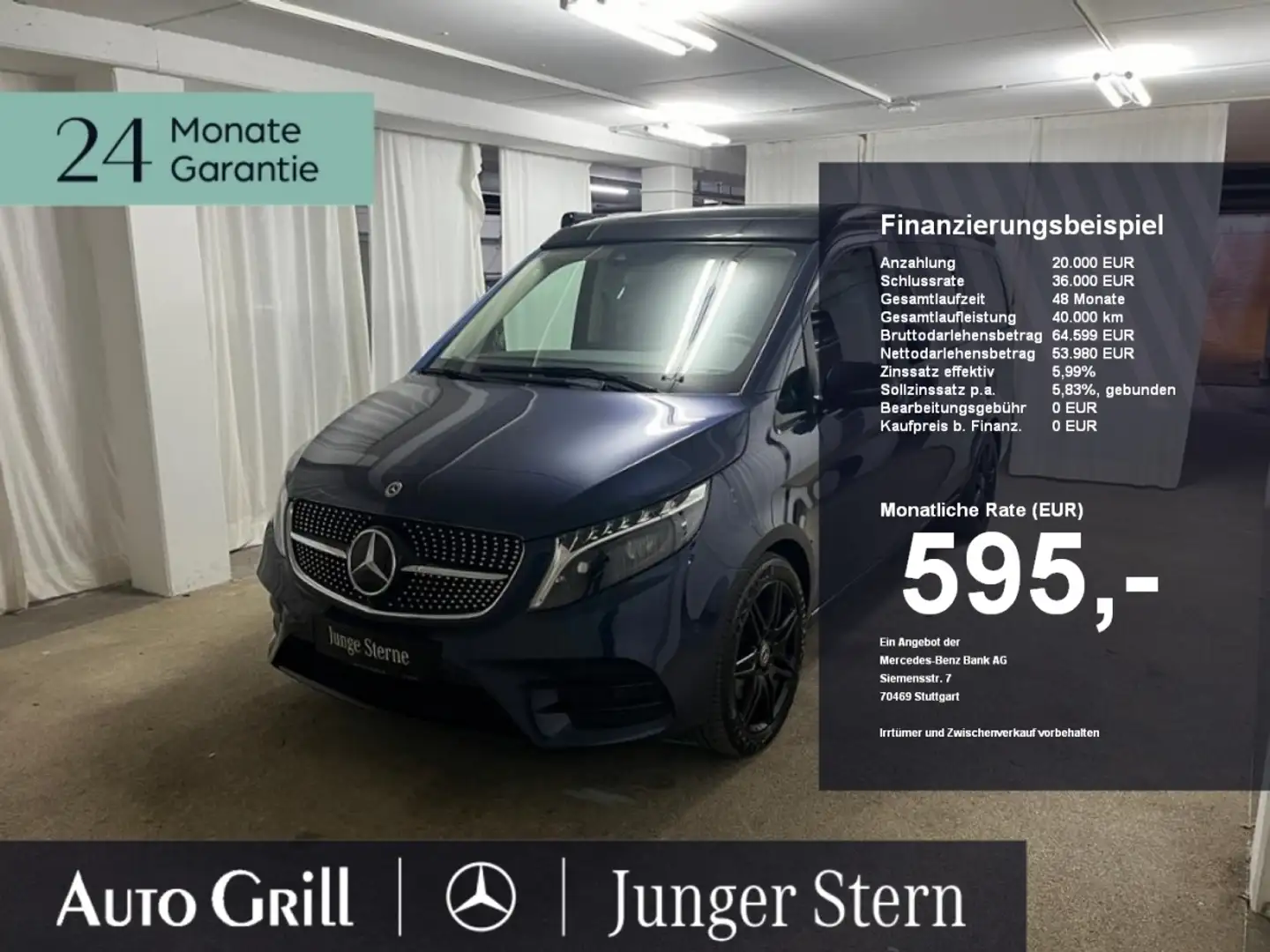Mercedes-Benz Marco Polo V 220d  AMG 3200km Küche AIRMATIC 360 Синій - 1