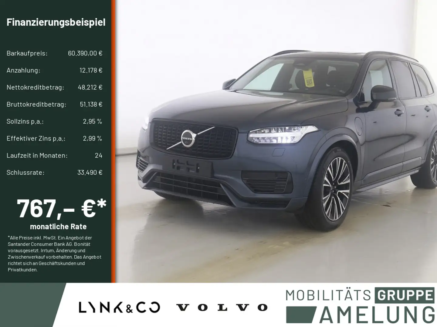 Volvo XC90 T8 AWD Plus Dark ACC PANO 360° 7-SITZER Blau - 1