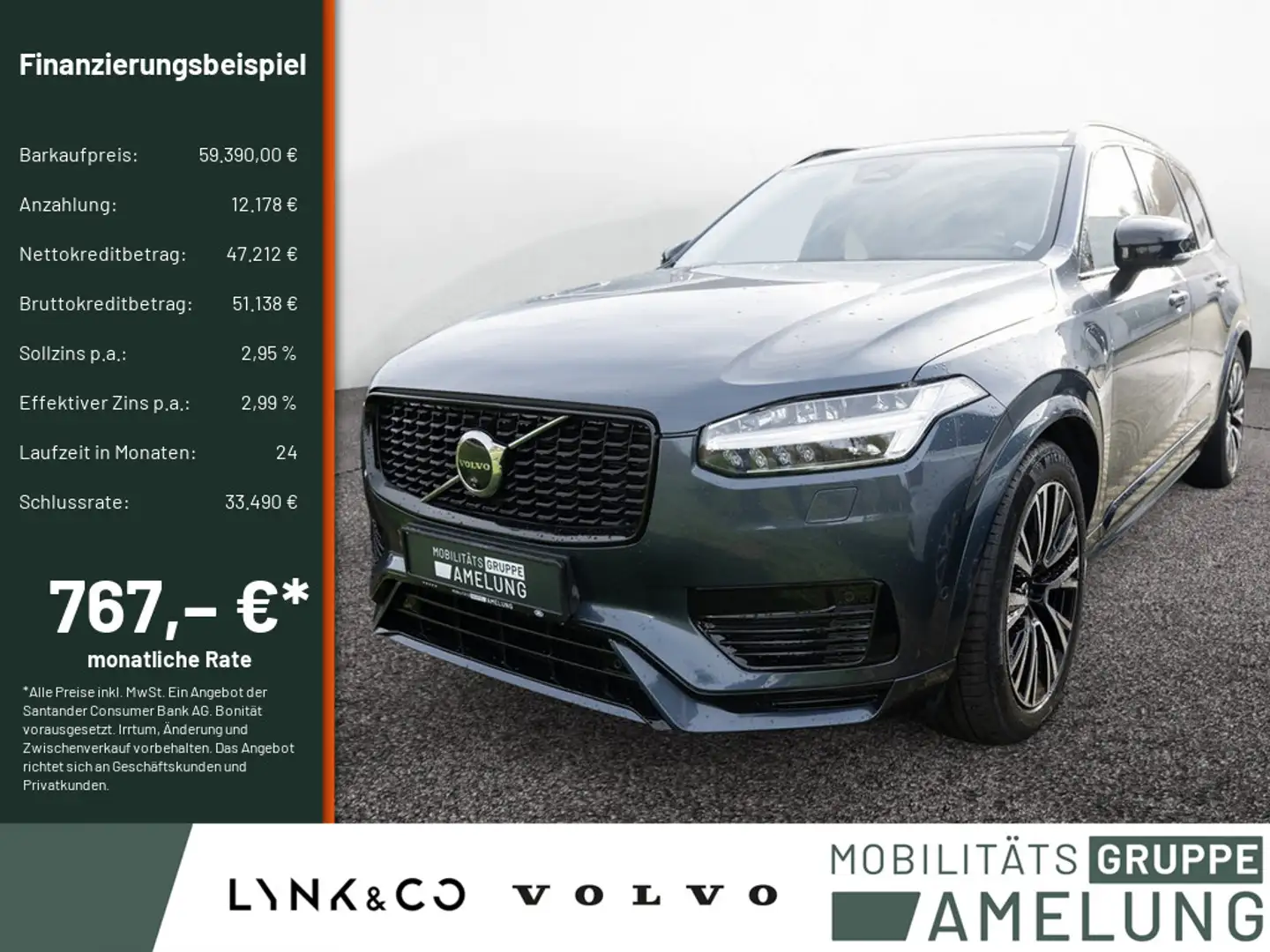 Volvo XC90 T8 Plus Dark Recharge AWD 360° 7-SITZER Blau - 1