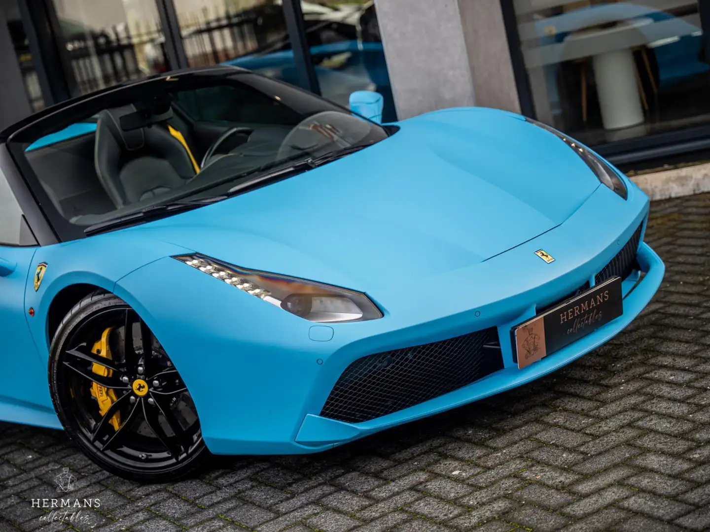Ferrari 488 3.9 Spider HELE / Carbon / Blu Pozzi / Dealer main Bleu - 2