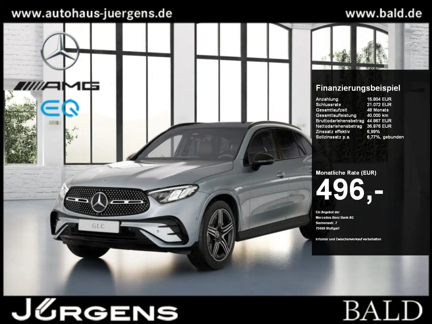 Mercedes-Benz GLC 300 d 4M AMG-Sport/Pano/Burm/AHK/Memo/Night Argent - 1