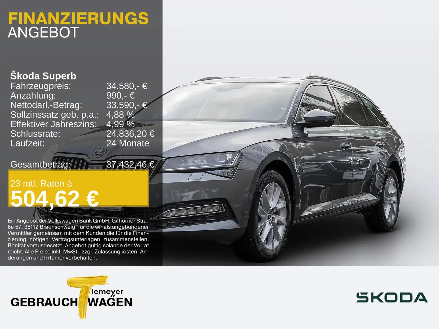 Skoda Superb Combi 2.0 TDI DSG Style NAVI KAMERA LED Grau - 1