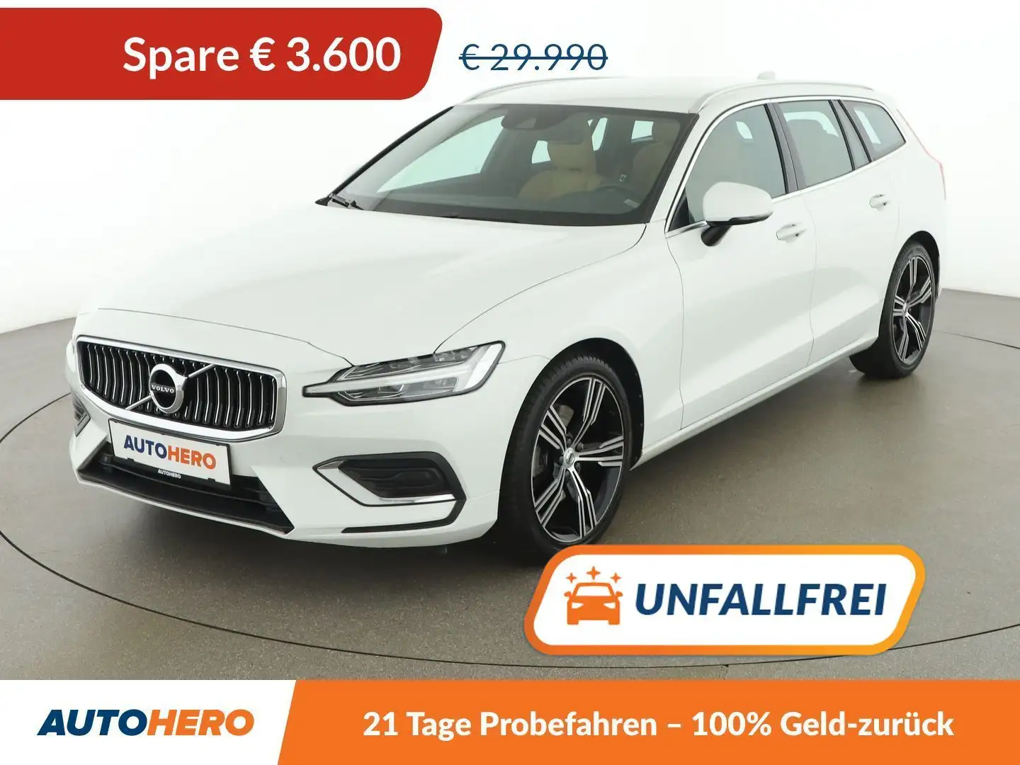 Volvo V60 2.0 D4 Inscription Aut. *LED*ACC*SPUR*TOT*CAM* Wit - 1