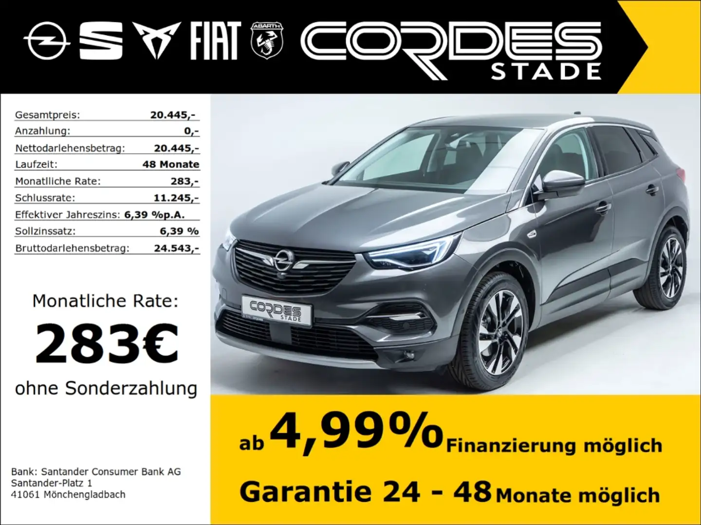 Opel Grandland Elegance LED SHZ NAVI Carplay AHK KAMERA (12) Grijs - 1