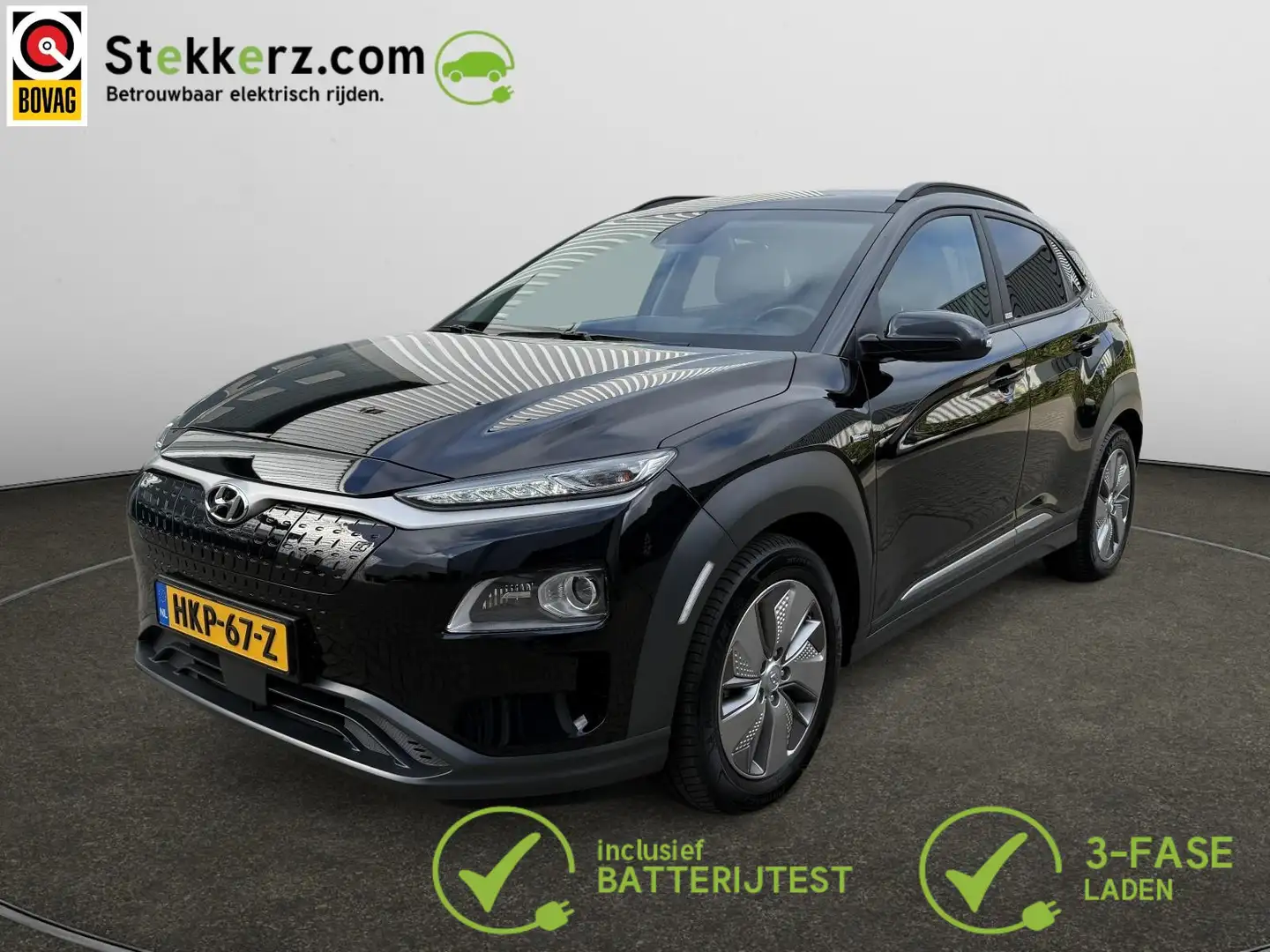 Hyundai KONA EV Premium 64 kWh SOH 99%, Stoelverwarming Noir - 1