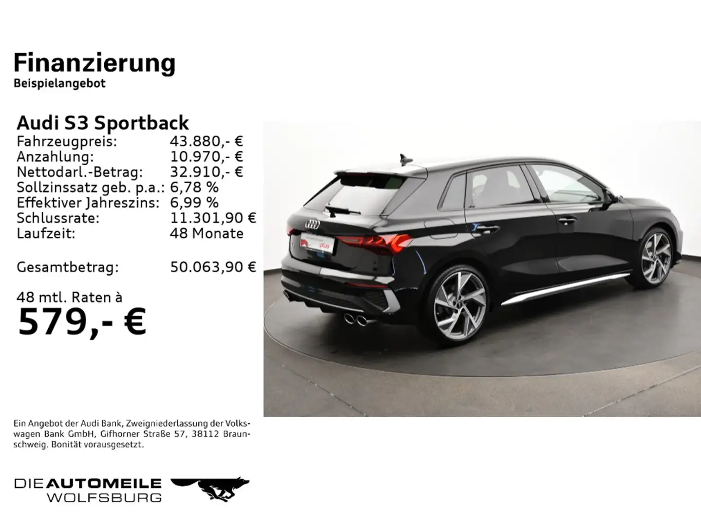 Audi S3 2.0 TFSI S-tronic quattro Pano/LED/ Schwarz - 2