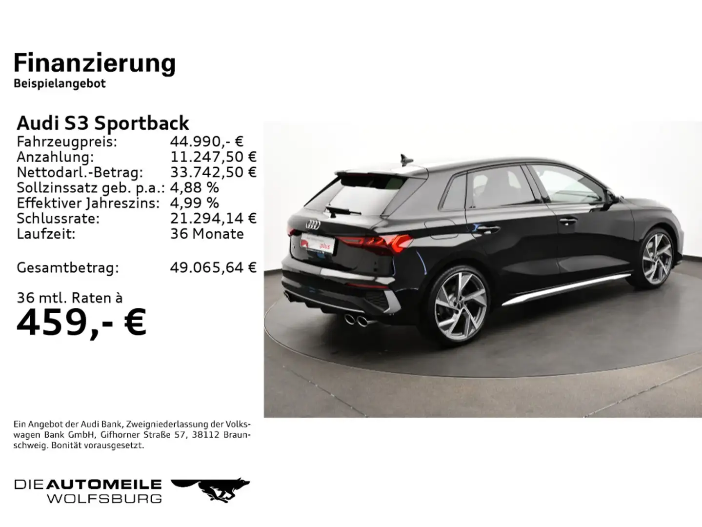 Audi S3 2.0 TFSI S-tronic quattro Pano/LED/ Schwarz - 2