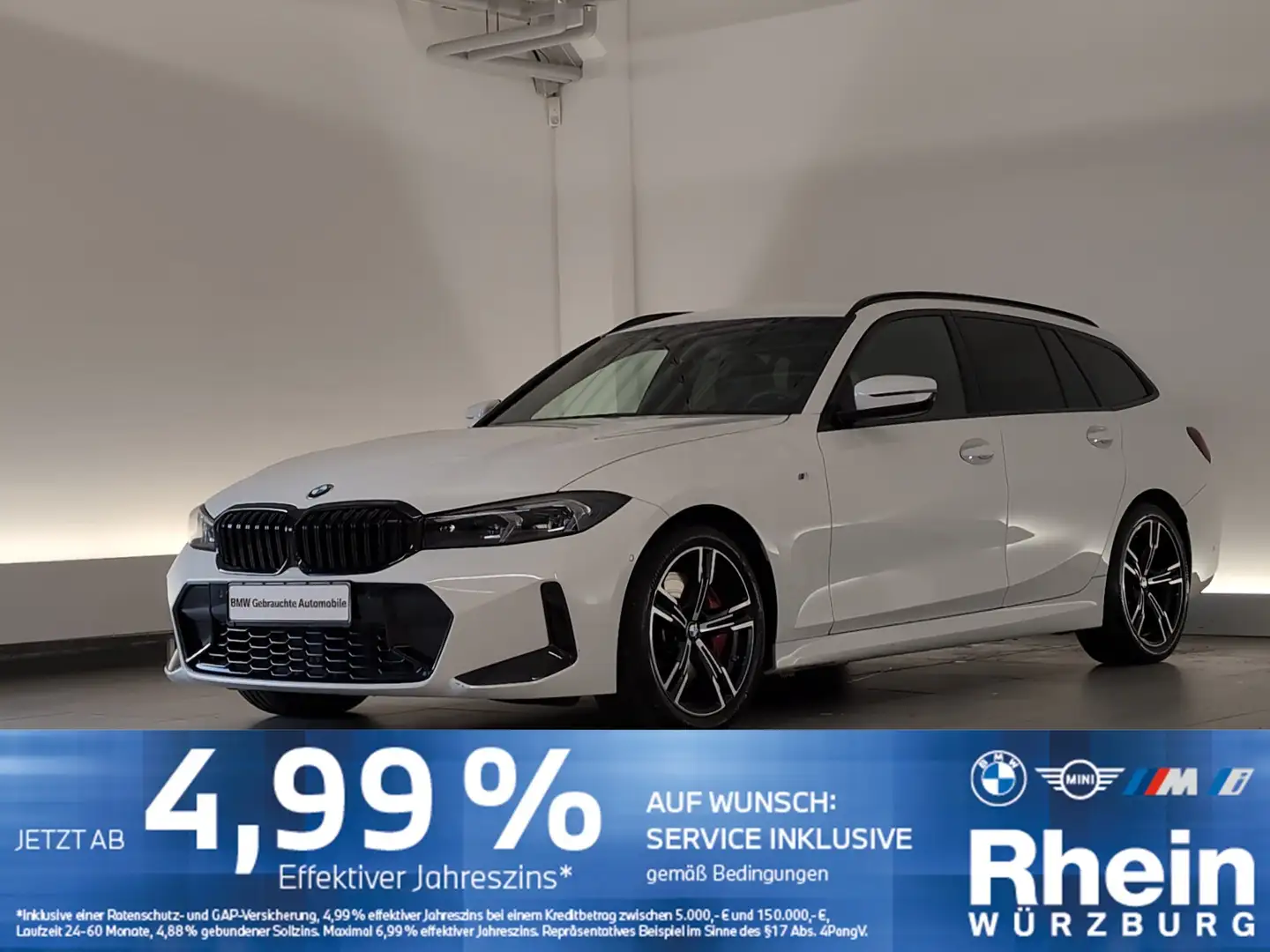 BMW 318 d  Tour M Sport Navi/LED/AHK/RFK/Apple/KomfZg Navi Weiß - 1