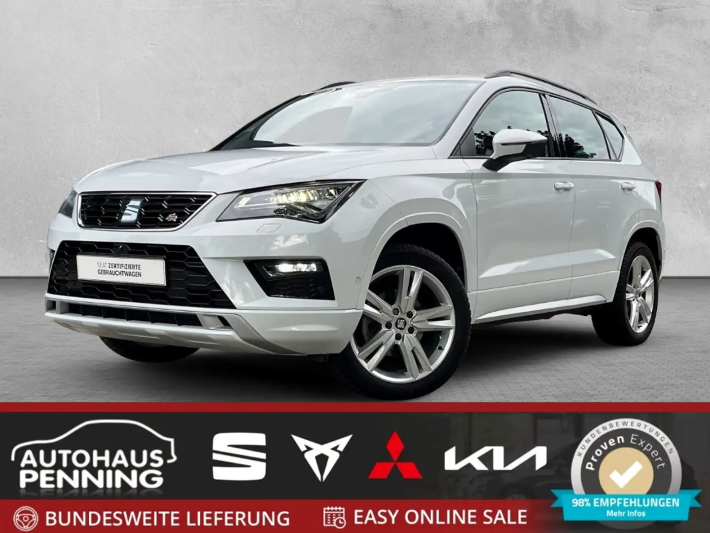 SEAT Ateca 1.5 TSI FR Apple CarPlay Klima Lichtsensor 360 Kam Weiß - 1