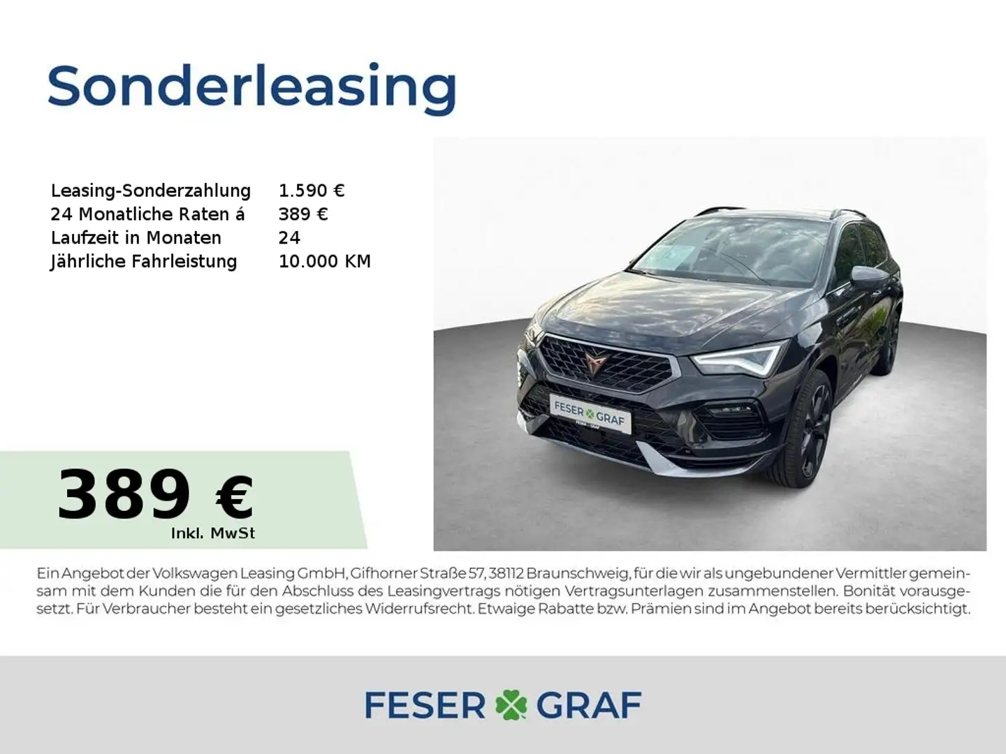CUPRA Ateca VZ 2.0 TSI DSG 4DRIVE AHK AKRA el.HECK SHZ Schwarz - 1