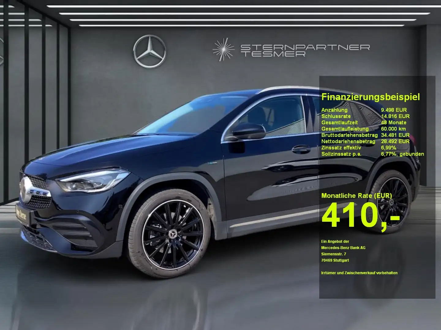 Mercedes-Benz GLA 250 e +AMG+MBUX+PANO+KAMERA+360°+DISTR+TOTW Schwarz - 1