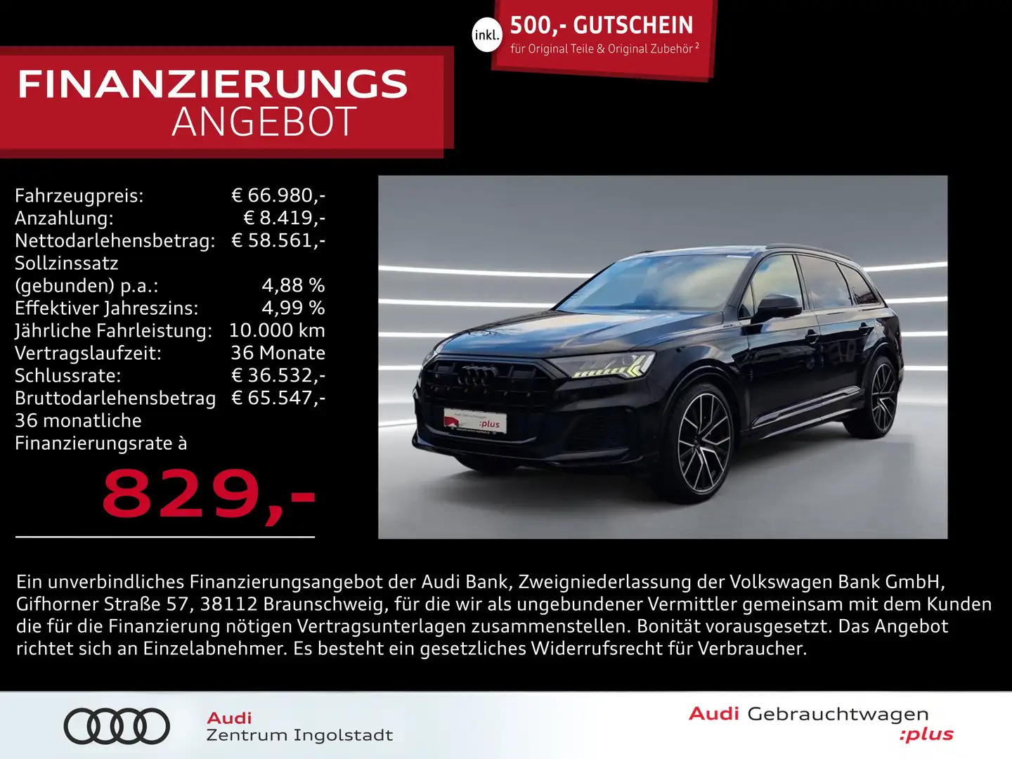 Audi SQ7 TFSI qu STHZG PANO S-Sitze MATRIX AHK 22" Negro - 1