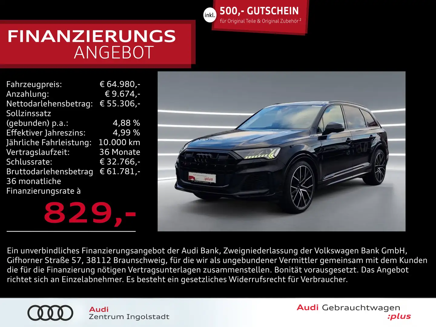 Audi SQ7 TFSI qu STHZG PANO S-Sitze MATRIX AHK 22" Negru - 1