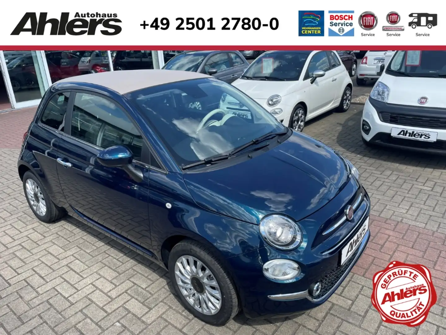 Fiat 500C Dolcevita+NAVI+TFT+KLIMAAUTOMATIK+PDC+TEMPOMAT+CAR Blau - 1