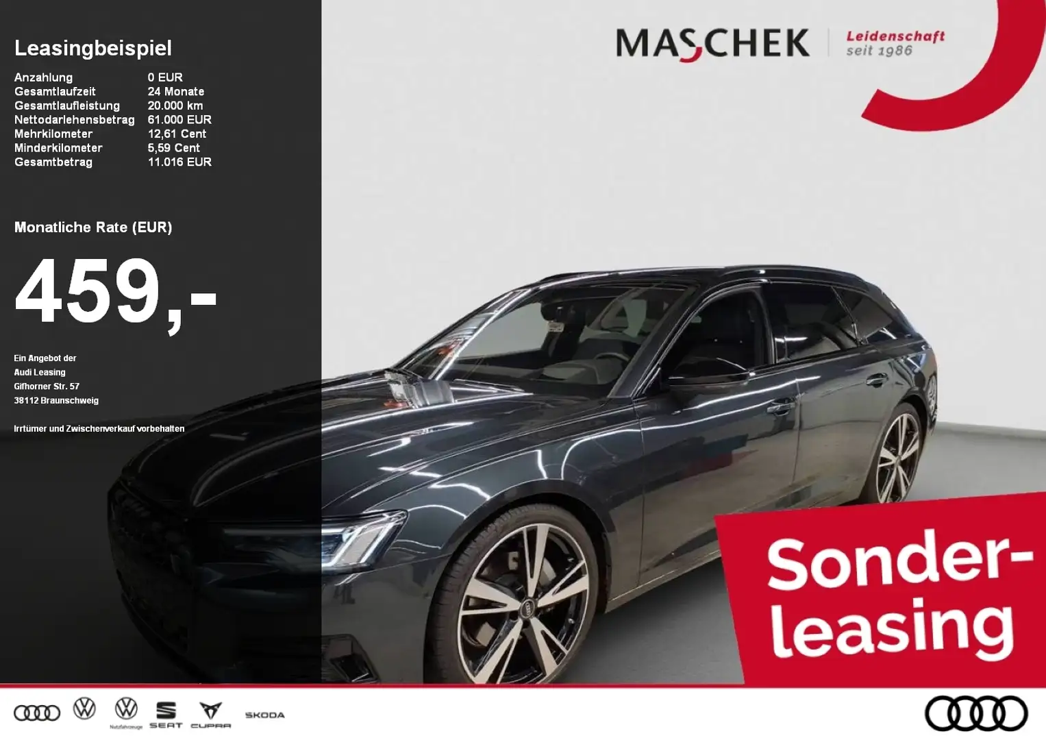 Audi A6 Avant 45TDI 100NP* Pano Matrix B&O HUD AHK Grau - 1