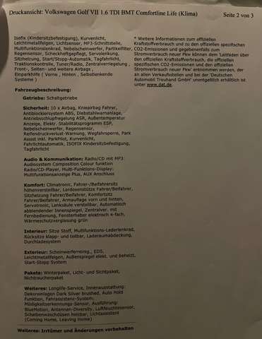 Volkswagen Golf Golf 1.6 Aktion Comfortline