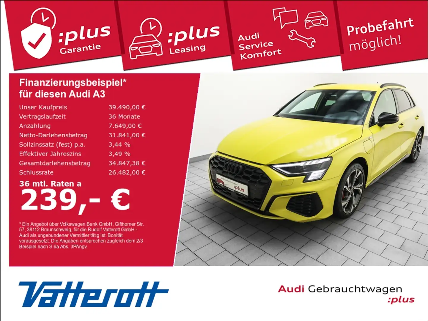 Audi A3 Sportback 45 TFSIe S line HUD AHK Navi Matrix Gelb - 1