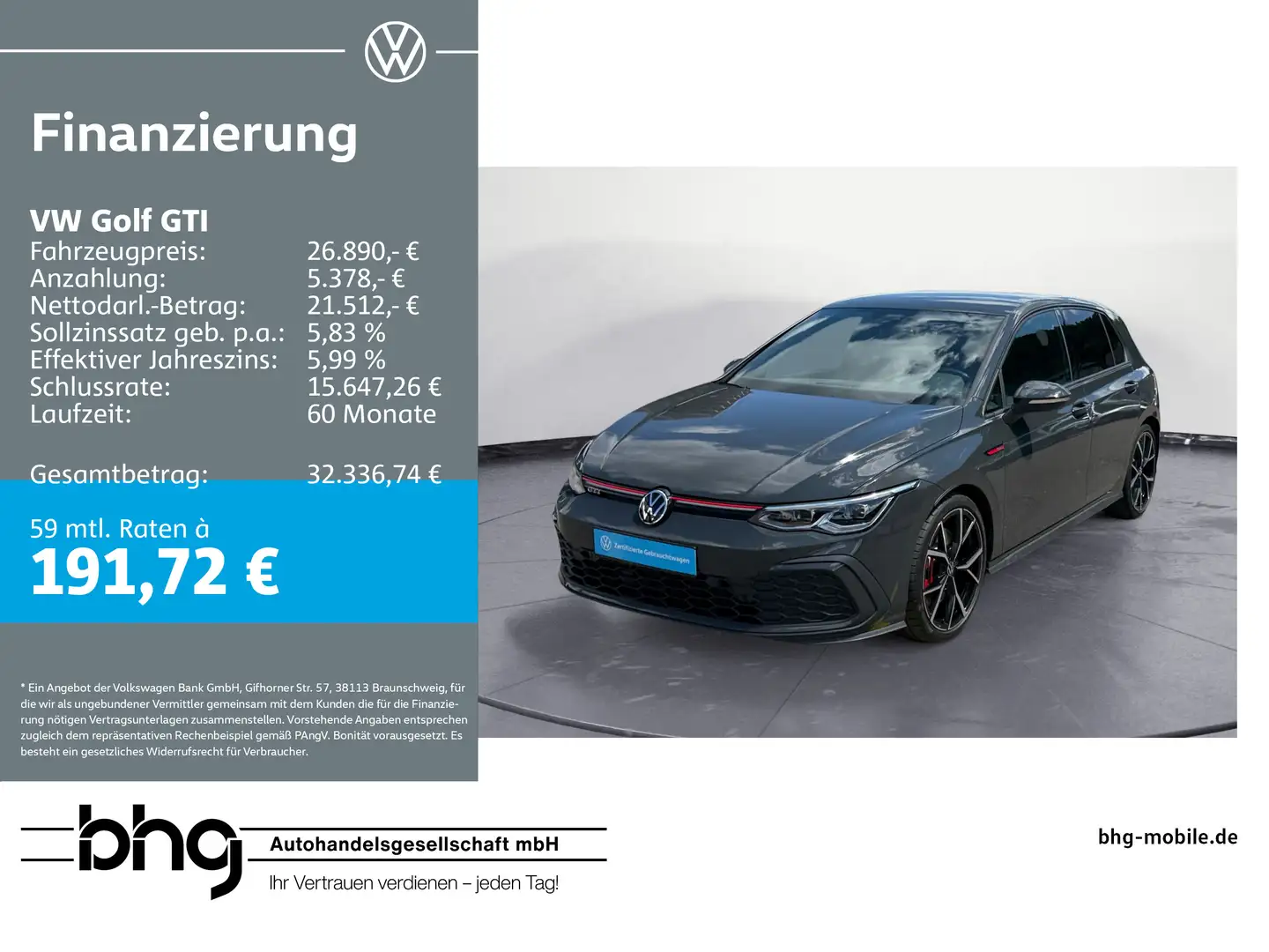 Volkswagen Golf GTI 2.0 TSI Sitzheizung Gris - 1